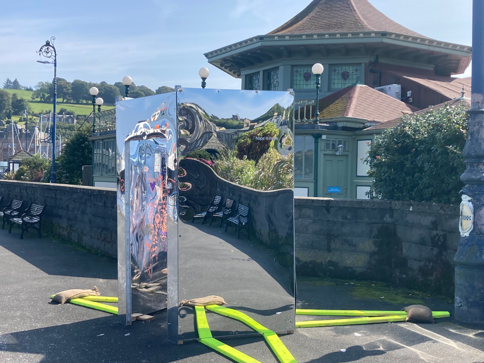 community artworks by artist luke winter for reflect project installed in rothesay